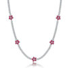 1b650feb8b7ff38f Wong Rain 100% Sterling Sier Flower Lab Sapphire Emerald High Carbon Diamonds Gemstone Tennis Chain Necklace Fine Jewelry