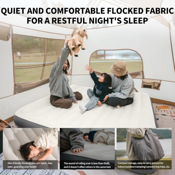 Naturehike Air Mattress with Built in Pump and Pillow, Gray (Narrow King-78.74 x 70.9in)