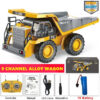 4WD Remote Control Excavator Toy Radio Controlled RC Dump Truck Vehicle Crawler Bulldozer Construction Car Gifts for Kids Boys