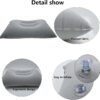 2 Pack Gray Ultralight Inflatable Pillow Small Squared Flocked Fabric Air Pillow for Hiking, Camping, Traveling, Napping, Desk Rest, Neck & Lumbar Support