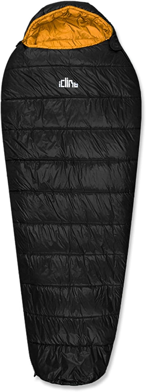 iClimb 3M Thinsulate Insulation Mummy Sleeping Bag with Compression Sack Ultralight Compact Warm Washable for Adults Indoor Outdoor Backpacking Camping Hiking