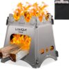 Lixada Compact Folding Wood Stove for Outdoor Camping Cooking Picnic