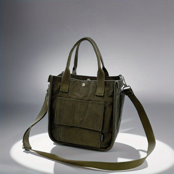 Mini Canvas Satchel Bag With Top Handle, Multi Pockets Shoulder Bag, Portable Lunch Box Storage Bag