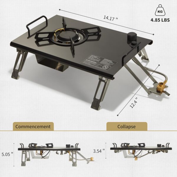 1baa5ca8a592f119 Naturehike Camping Gas Stove for IGT Table, Folding Isobutane Stove with Carry Bag, Portable Camp Stove for Outdoor Car Camping Cooking Tailgating