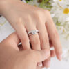 1badb03435aa0c33 Smyoue 0.7CT 3mm Gemstone Moissanite Rings for Women S Sier Matching Wedding Diamonds Band Stackable Ring White Gold Gift