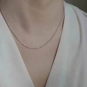 Sterling Sier 2mm Sparkling Diamond Necklace for Women men 40cm - 60cm S Ball Beads Chain fit Pendant DIY Jewelry