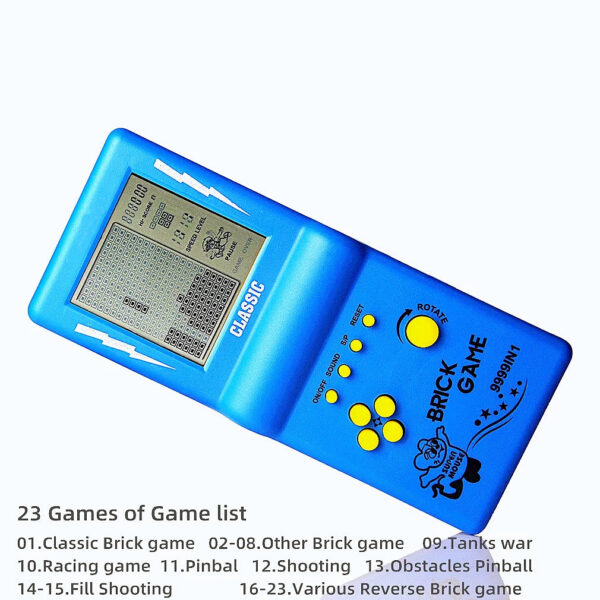 1bae21615e7c4e4d New Brick Game Console big Screen Nostalgic Puzzle Built-in 23 Block Games Adjustable Speed/Difficulty Powered by 2 AA Batteries