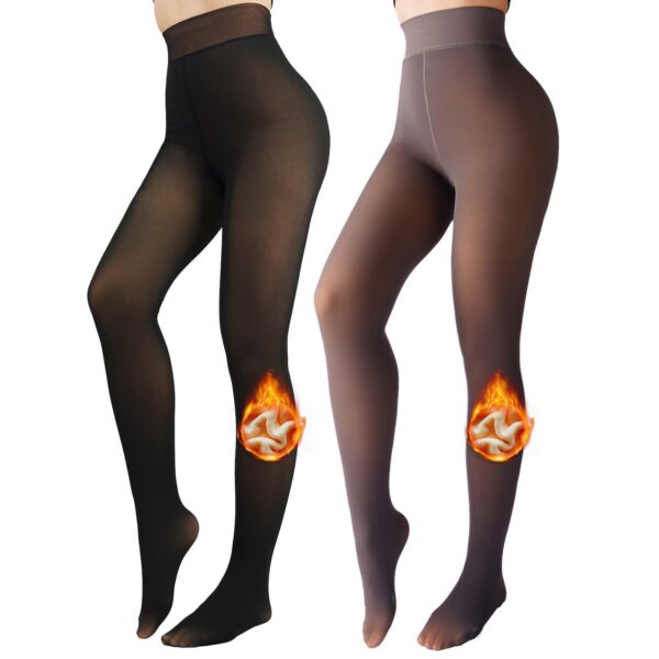 1bae5b660ac3db49 X-CHENG Fleece Lined Women - Fake Translucent Warm Pantyhose Leggings Sheer Thick Tights for Winter