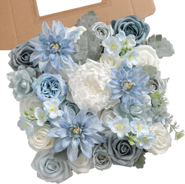 1bb11b6f7f4ab4b6 YYHUAWU Artificial Flowers Combo Set Fake Flower Leaf Box with Stems for DIY Wedding Bouquets Centerpieces Arrangements Baby Shower Party Home Decorations