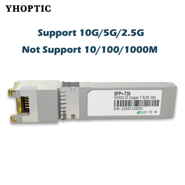 1bbe8cddf9ff5c9f Gigabit SFP + to Rj45 10G/2.5G 30m/100m Copper Modules, Optical Module, Compatible for Cisco, Mikrotik, Ethernet Optic Switch