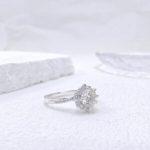 1bbf86ac7a737515 NeeTim 1ct Moissanite Diamond Rings Wedding Band for Women Sterling Sier with Plated White Gold Engagement Ring Certified