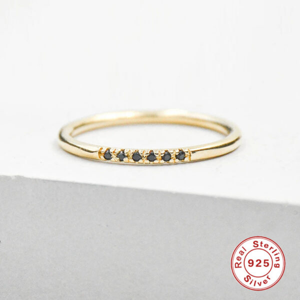 CANNER Square Black Diamond Ring 100% Sterling Sier Anillos Gold For Women Fine Jewelry Wedding Rings Bijoux