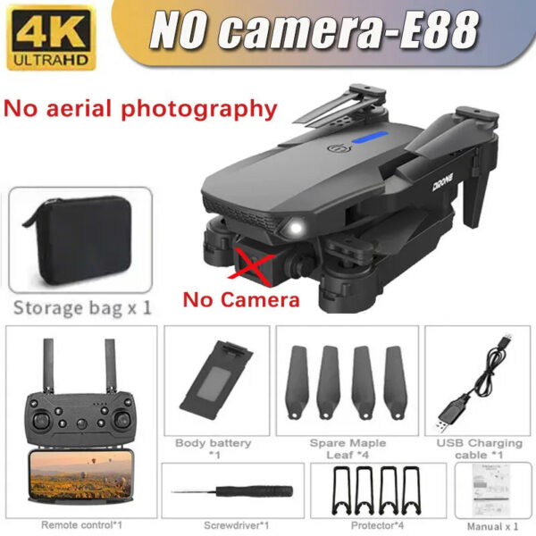 E88Pro Drone 4K Professinal With 1080P Wide Angle Dual HD Camera Foldable RC Helicopter WIFI FPV Height Hold Apron Sell Gift