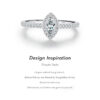 MODIAN Exquisite Luxury Marquise Cut CZ Ring 925 Sterling Silver Ring for Women Wedding Engagement Gift Fine Jewelry Accessories