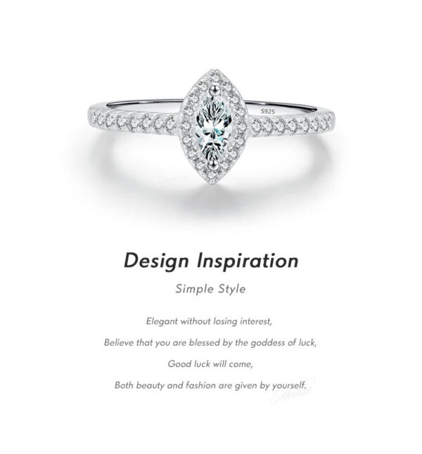 MODIAN Exquisite Luxury Marquise Cut CZ Ring 925 Sterling Silver Ring for Women Wedding Engagement Gift Fine Jewelry Accessories