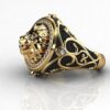 1bf6549071f2ca16 HOYON Gold Color Full Diamond Zircon Lion Wedding Punk Style Engagement Ring for Men's Retro Women's Jewelry