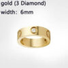 1bf82a54acb6cfa9 Classics Love Ring designer women 4mm 5mm 6mm Gold Plated With diamonds Designer for lovers Wedding ring Anniversary Jewelry gift with box