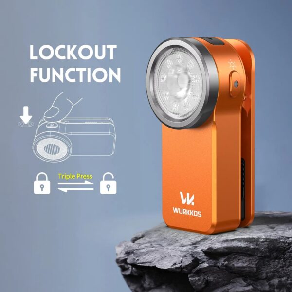 1bffcc622e964b64 Wurkkos HD03 680LM Mini Clip Light USB Rechargeable Pocket Flashlight Spotlight/Floodlight Portable RGB Torch with Magnet