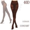 HA WA 2 Pairs Semi Opaque Tights, Winter Control Top 40D Microfiber Leggings for women