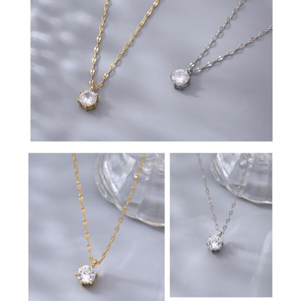 New Trendy Sterling Sier AAA Zircon Choker Necklaces Simple Shiny Diamond CZ Pendants For Women Fine Jewelry NK126