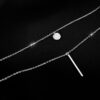 Hot Sale Sterling Sier Long Glitter Diamond Round Double Necklace Ladies Clavicle Chain Exquisite Jewelry Party Wedding Ac