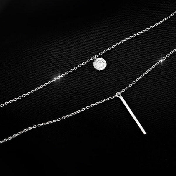 Hot Sale Sterling Sier Long Glitter Diamond Round Double Necklace Ladies Clavicle Chain Exquisite Jewelry Party Wedding Ac