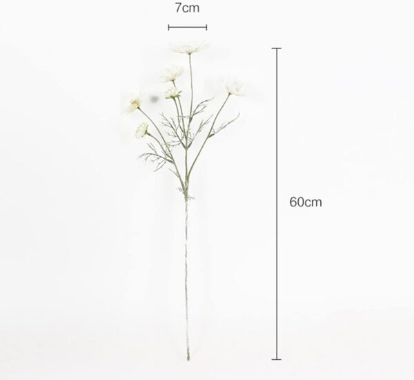 1c1bbd618535063d 2 Pcs Artificial Fake Flowers Plants Cosmos Silk Flower Arrangements Wedding Bouquets Decorations Plastic Floral Table Centerpieces for Home Kitchen Garden Party Decor Approx 23.6'' High - White