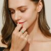 1c2185684f56d95a Modian Authentic 925 Sterling Silver Classic Rectangle Tourmaline Paraiba Female Finger Ring For Women Charm Fine Jewelry Anillo