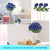 1c2b4ebaf091adac 50 Pcs Artificial Rose Flower Realistic Silk Roses with Stem Bouquet of Flowers Plastic Flowers Real Looking Fake Roses for Home Wedding Centerpieces Party Decorations (Blue)