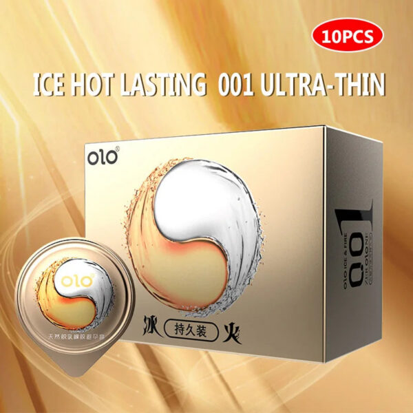 1c3d4d7da33a341f Delay Ejaculation Condom For Men Ice Fire Sensitive 0.001 Ultra Thin Latex Rubber Condoms Mens Penis Sleeve adults Sexulaes Toys