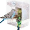 1c3ecc9776486ab6 Automatic Bird Feeder No Mess for Cage Inside Birds Stuff Cage Accessories Seed Food Container for Small Brids Cockatiel Budgerigar Macaw Finch Budgie Parakeet Conure Canary Parrots Lovebird