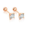 ) 925 Sterling Silver 0.3-1 Carat * 2 Moissanite Four-Claw Screw Earrings Fashion Casual High-End Design Sense Niche Lady