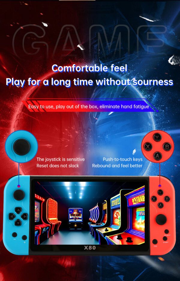 1c665c2a3df2722d X80 large 7 inch TFT800*480 HD true color screen 3000mah handheld game console birthday Christmas gift