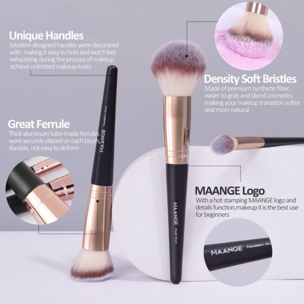 1c6b59c1d31e662e Maange 18Pcs Makeup Storage Set Soft Bristles Foundation Brushes Eyeshadow Blusher Concealer For Women Beginner Kit