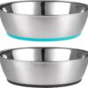 PEGGY11 Lightweight Stainless Steel Cat Bowls - 1.8 Cup, 2 Pack
