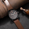 5PCS Set Fashion Mens Sports Bracelet Watches For Men Retro Big Dial Quartz Wrist Classic Male Casual Brown Leather Watch