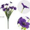 21 Bundles Artificial Outdoor UV Resistant Flowers No Fade Fake Outside Flowers Plastic Greenery Faux Shrubs Garden Porch Window Box Home Decoration(Purple)