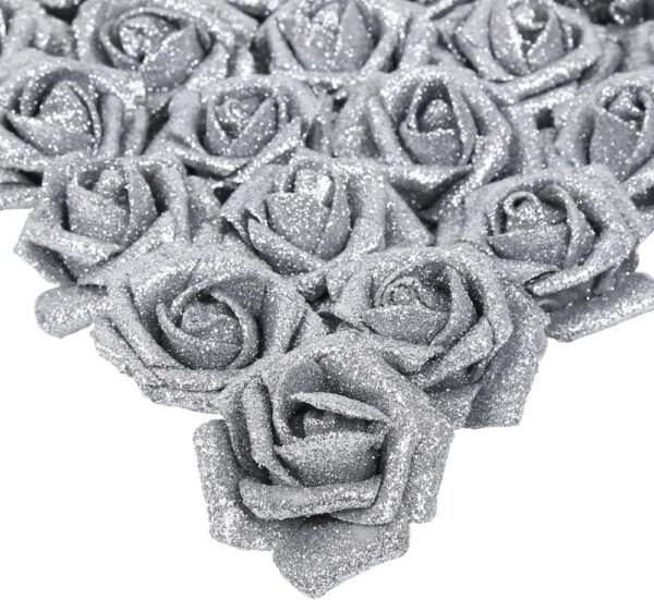 1c86af9e34e1aa88 IPOPU Artificial Flowers, 25pcs Foam Glitter Roses Glitter Foam Rose Foam Rose with Stem for DIY Wedding Bridal Bouquet Home Party Decoration(Coffee)