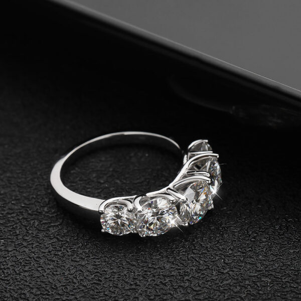 1c877705d9cb35cc KNOBSPIN 5 Stones 3.6CT D Color Moissanite Rings for Women Sparkling Diamonds with Certificates Sterling Sliver Wedding Ring