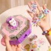 1c973b942356c405 DIY Making Jewel Rings Magical Kit for Girl Supplies Bead Handmade Princess Pendant Keychain Colored Beans Kid Toy Birthday Gift