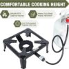 1c9fcf2b6efd7227 High Pressure Propane Burner, 120000 BTU Single Propane Stove with 4.1ft 0-20Psi Adjustable Hose with Regulator, 16" Square Steel Cooktop for Camping