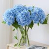 1cb38cf4a025aa43 3PCS 22 inch Lifelike Artificial Hydrangea Large Real Touch Flowers Artificial Flowers Dry Flowers Outdoor Wedding Christmas Office Family Party Living Room Table Decoration (White)