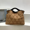 1cc3ebb1fc2836a5 Trendy Puffer Quilted Tote Bag, Rhombus Nylon Shoulder Bag, Soft Padded Handbag For Women
