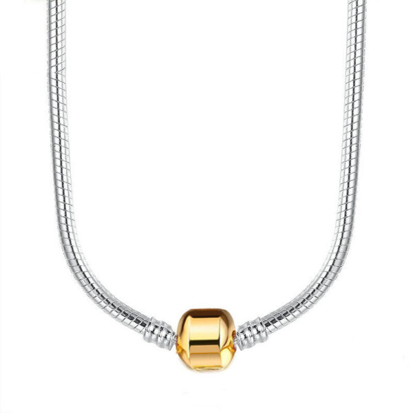 High Quality 45cm Length Sier Color Charm Necklace Snake Chain Fit Brand Original Pendant Necklaces For Women Jewelry Making