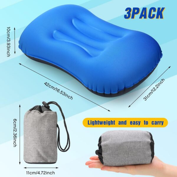 1cc700dfd92e2234 Tatuo 3 Pcs Inflatable Camping Travel Pillow Ultralight Inflating Pillows Lightweight Camping Pillow Portable Backpacking Pillow for Neck Lumbar Support Hiking Sleeping Camping (Dark Blue)