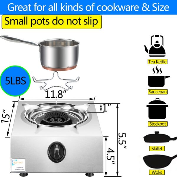 Propane Stove Single Burner Propane Stove 1 Burner 12000 BTU Dual Fuel Auto Ignition with CSA Converter / QCC1 LPG Hose for Emergency Outdoor Cooking