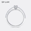 Real Sterling Sier Small Moissnaite Ring For Women Simple Sparkling Round 0.3CT Certificated Lab Diamond Finger Rings