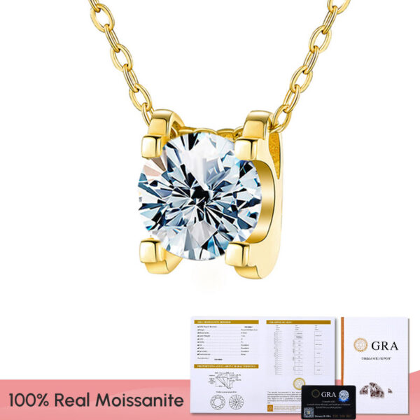 1cd8c651200d1e4f GRA 1-2CT D Color Shiny Moissanite Diamond Pendant Chain for Women Sterling Sier Necklace Engagement Fine Jewelry