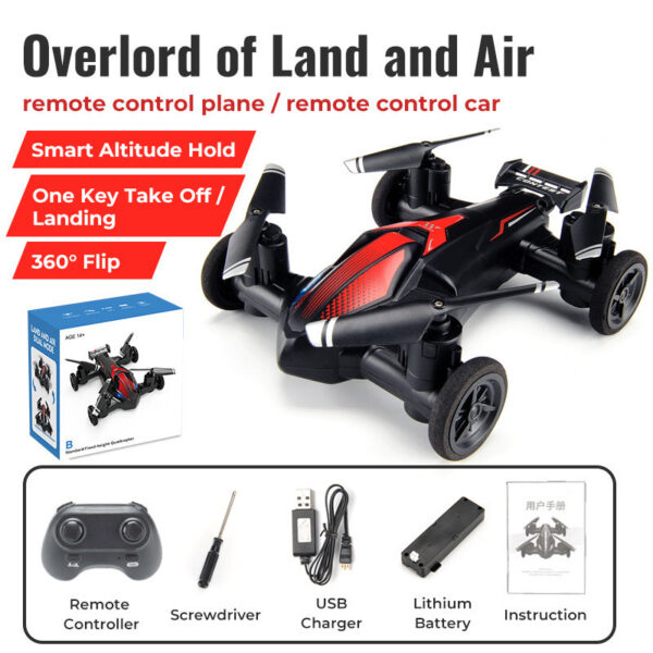 1cedc1796160a122 JJRC H103 Land-Air Mini Drone Car Dual-Mode Remote Control Quadcopter Headless Altitude Hold 360° Flip RC Toy Gift for Kids