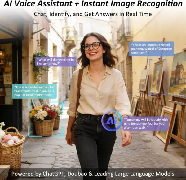 1d04280ee6aa4754 2026 New 3600mAh Large Capacity Smart Glasses 800W Pixel Anti-shake Camera 120+Language Translation Video Recording Call Glasses
